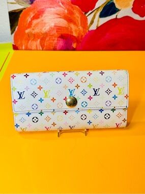 Louis Vuitton White Multicolor Monogram Long Wallet